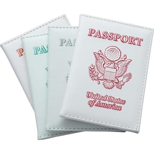 White Embossing Passport Cover Passport Holder For Men Women Travel ID Card Holder Waterproof Pu Leather Passport Holder Case