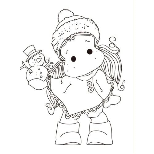 10x8 Girl holding toy TBig ice cream ransparent Clear Stamps Silicone Seals for DIY scrapbooking photo album Card Making