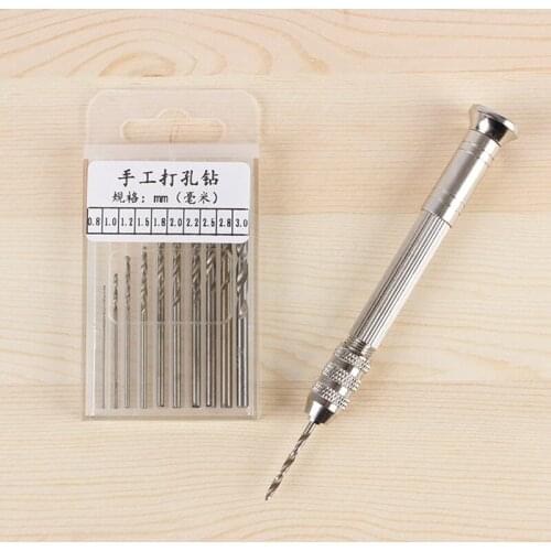 11pcs Metal Hand Drill Equipments UV Resin Epoxy Mold Tools With 0.8-3.0mm Drill Screw DIY Jewelry Making Handmade Mold Tools