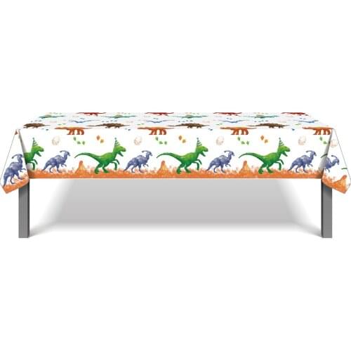 130*220cm PE Boy Dino Roar Dinosaur Birthday Party Theme Tablecovers Wild One Baby Shower Disposable Tablecloth Party Supplies