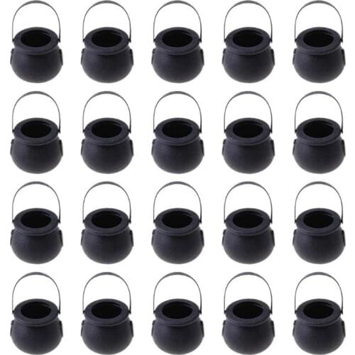 20 Pcs Mini Candy Kettles Witch Skeleton Cauldron Holder Pot With Handle For Halloween Easter St Patricks Day Party