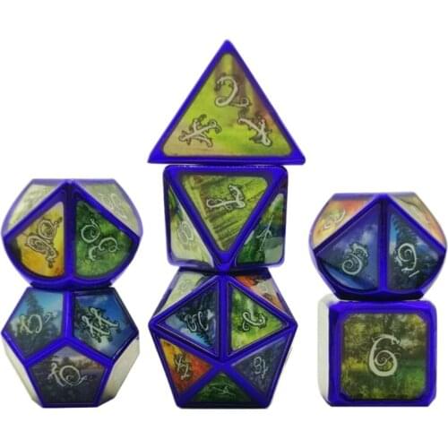 7pcs Deluxe Metal Dice Polyhedral Board Game Dice Set for friends Party RPG MTG U2JB