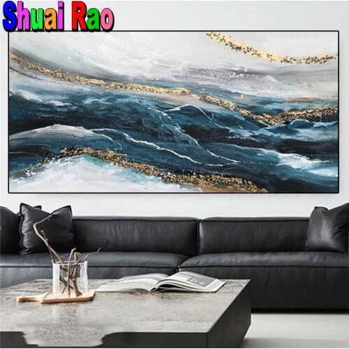 Nordic Abstract Colorful Feather 5D DIY Diamond Embroidery Full Kits Needlework Diamond Painting Cross Stitch Decor Home