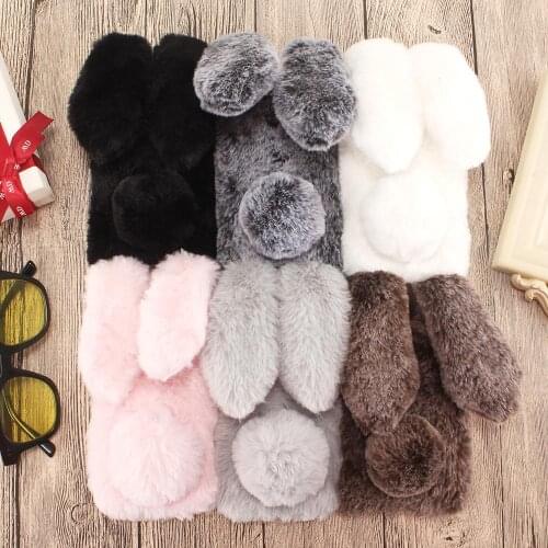 Rabbit Fur Case For Huawei Honor v9 Play 8 Pro V20 10 Lite 10 8A 8S 10i 20I 20 Mate Lite 9 Pro 8 8S 9x V30 20s 20 Lite Cover