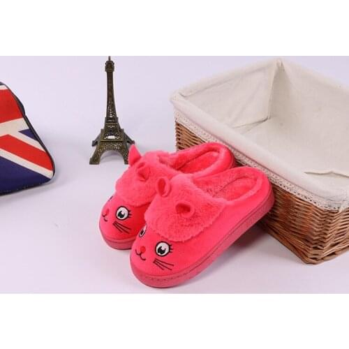 Children home slippers winter kids girls cartoon shoes boys cotton non-slip warm indoor shoes fashion cotton slippers child