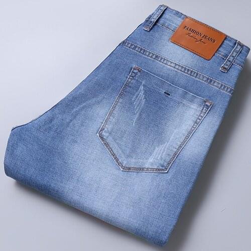 2021 Spring And Summer Classic Brand Business Casual Mens Straight Thin Denim Jeans High Quality Lstretch