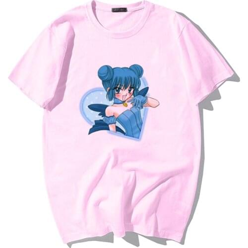 Anime Tokyo Mew Mew Japanese Cartoon T Shirt Men Summer Short Sleeve Tee Harajuku Punk Cute Girls Oversized Mens T-shirt Tops