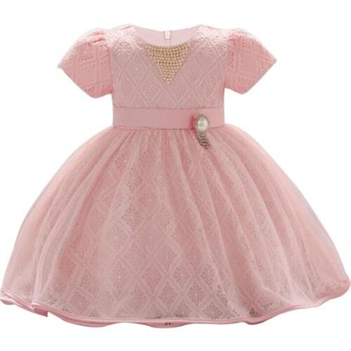 Christening Gown Clothes Infant Baby Girl Dress Lace Embroidery beads Baptism Dresses for Girls 1st Year Birthday Party Wedding