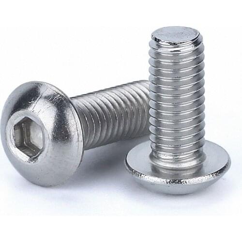 M6 M8 DIN7380 Button Head Screw Hexagon Socket Allen Key Bolts A4 Marine Grade 316 Stainless Steel 8 10 12 14 16 20 25 30-100mm