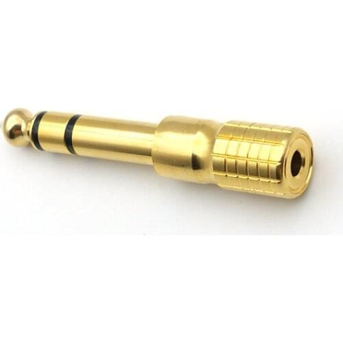 Copper 3.5mm Female TO Audio 6.35mm Male Plug New