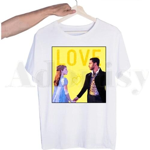 Bridgerton Daphne And Simon Graphic Tv Series Tshirts Men Fashion Summer T-shirts Tshirt Top Tees Streetwear Harajuku Funny