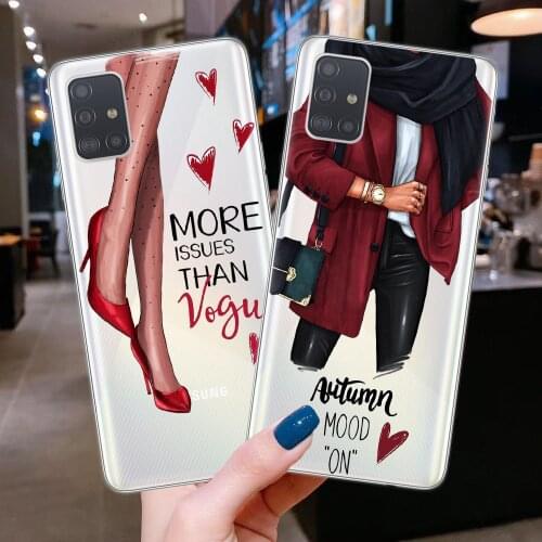Ins Fashion Woman Girls Phone Case for Samsung A51 A71 A21S A10 A20 A30 A40 A50 A70 A7 A6 A8 Plus 2018 Case Soft TPU Covers Capa