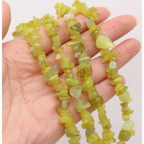 Natural Semi-precious Stone Unshaped Olivine 5-8mm For DIY Necklace Earrings Accessories Gift Length 40cm