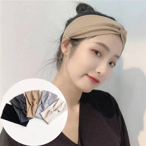 2021 New Headbands Cross Top Knot Elastic Hair Bands Soft Solid Hairband For Women GirlsHair Accessories Twisted Knot Headwrap