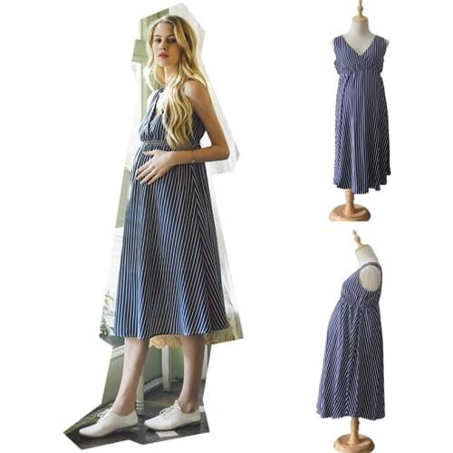 New arrival Chiffon dresses Summer Beach Fashion Maternity Clothes Striped Pregnancy Dress Photography Clothes for Pregnant