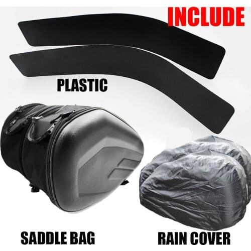 One Pair Motorcycle Waterproof Saddlebags Helmet saddle bags Moto Side Bag Tail Luggage Suitcase + plastic + rain cover