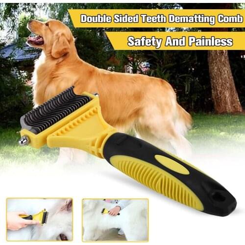 Pet fur hair removerDog cat hair removal brush comb Double-sided opening trimmer comb comb hair removal tool
