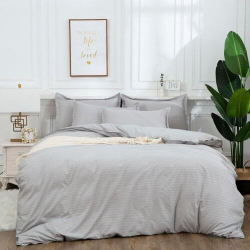 Luxury Pure Color Bedding Set Modern Duvet Cover Set King Queen Full Twin Bed Hybrid Cotton Brief Bed Flat Sheet Set New