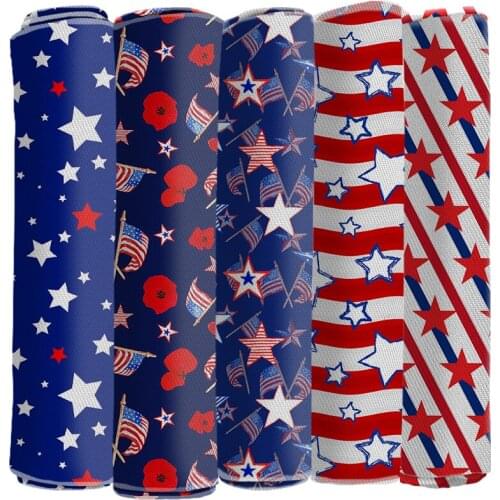 Twill Polyester Printed Fabric American Independence Day Multi-specification Pattern DIY Home Decoration Fabric 50*145cm