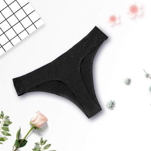 Sexy Women Invisible Ice Silk Seamless Underwear Briefs G-Strings Crotch T Panties G-String Female Thongs