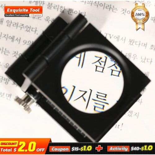 FGHGF Folding 10x Metal Desk Magnifier Optical Lens Foldable Printing Cloth Magnifying Tool Glass Pointer Loupe