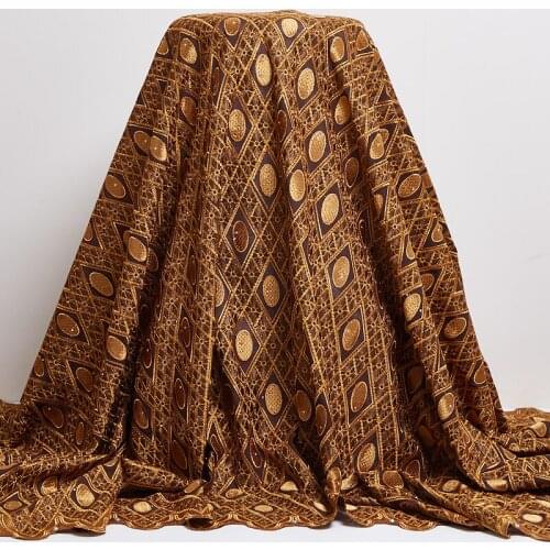 Zhenguiru Swiss Voile Dubai Cotton Fabric 2021 African Cotton Embroidery Sewing Lace Fabric 5 Yards Dresses For Woman PartyA2508