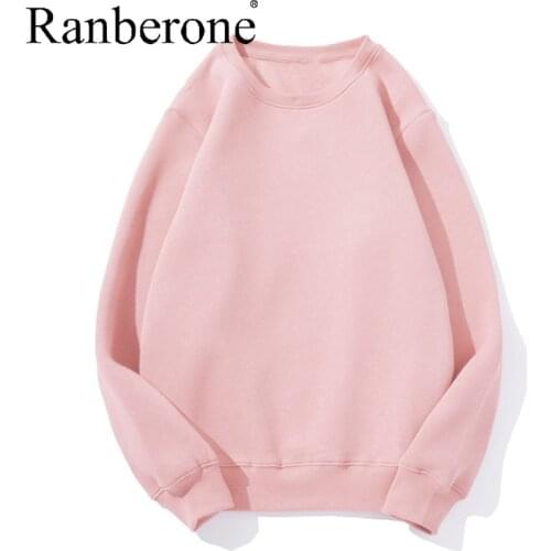 Ranberone Women O Neck Casual Loose Top Sweatshirt Long Sleeve Solid Color Comfortable Warm Pullover Tops Suit Women Sport