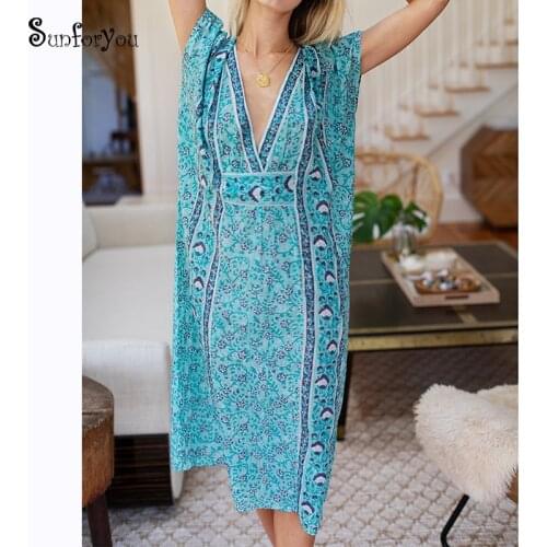 Over size Beach Dress for Women Beach Cover up 2021 Robe de Plage swimsuit Cover up Tunic Deep V Neck Sexy Maix Dress Sarong