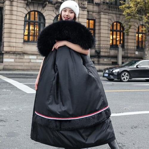 ISENMAL -30 Degrees Snow Wear Long Parkas Winter Jacket Women Fur Hooded Clothing Female Fur Lining Thick Winter Coat Women