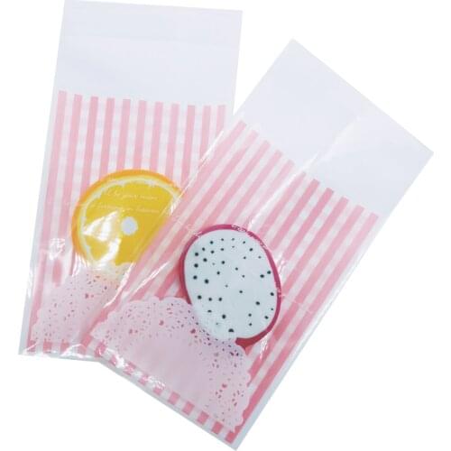 100pcs/lot 7*10cm Lovely Pink Lace Transparent OPP Self-adhesive Gift Packaging Bag Wedding Candy Cookie decoration plastic bag
