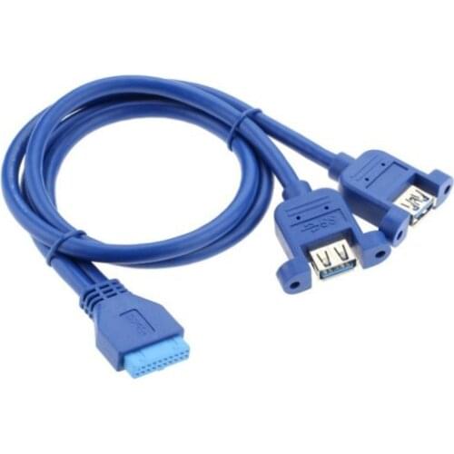 2 Port USB 3.0 Type A Female to 20 Pin Header Female Adapter Cable Cord 0.5m 50cm 30cm 80cm