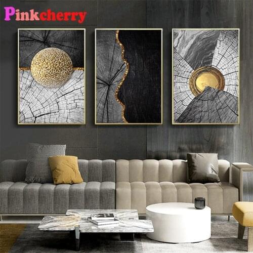 5d diy diamond painting Abstract art, golden gray wood texture diamond painting cross stitch mosaic embroidery diamond 3pcs