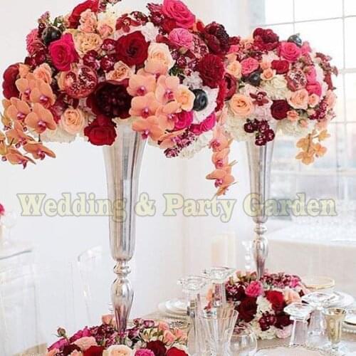 72cm /28.3" Silver wedding flower vase Table Centerpiece Wedding Decoration 10 pcs/lot