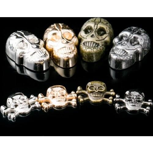 AIJJU 10Pcs Brass Leathercraft Skull Rivet Stud Punk Screw Skull Rivet DIY Craft Bag Belt Garment Apparel Sewing Accessories