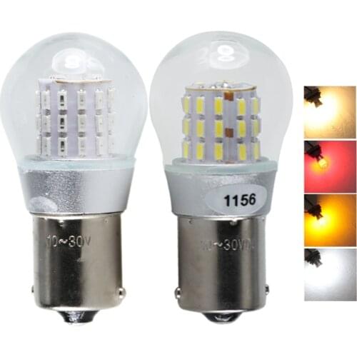 1pcs ampoule 12V 24V 1156 BA15S S25 Auto Clear Glass Lamp Turn Tail Bulb Truck Bus Indicator Reverse Light 10v to 30v super