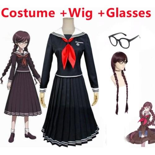 Anime Danganronpa Toko Fukawa Cosplay Costume School Uniform Woman Dresses Halloween Christmas Party Full Sets