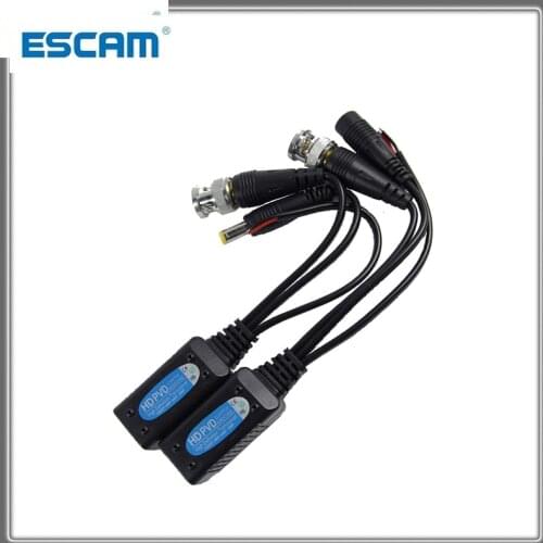 Cat5 CCTV UTP Video Balun Twisted BNC CCTV Passive Transceivers For HD CVI/AHD/TVI IPC For 2MP 3MP 4MP ESCAM 500PVD 200M Range