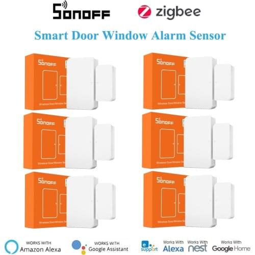 1-30pcs SONOFF Zigbee SNZB-04 Smart Window Door Sensor Smart Home Security,Support eWelink APP SONOFF ZBBridge Google Home Alexa