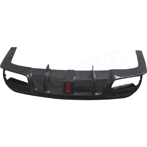 For W207 Carbon Fiber Rear Lip Diffuser With LED Light for Mercedes Benz C207 Coupe E200 E260 E300 2 Door 2014 - 2016 FRP Bumper
