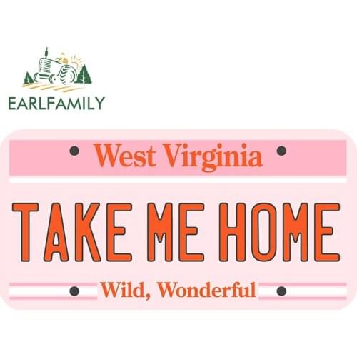 EARLFAMILY 13cm x 6.7cm for West Virginia License Plate Funny Car Sticker Windows Graffiti Graphics Waterproof Decal Car Styling