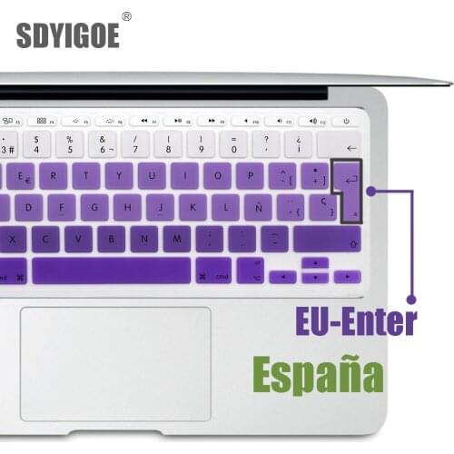 Español keyboard cover For macbook air 11 inch EU-Enter A1465 A1370 Notebook keyboard cover Silicone Protective film