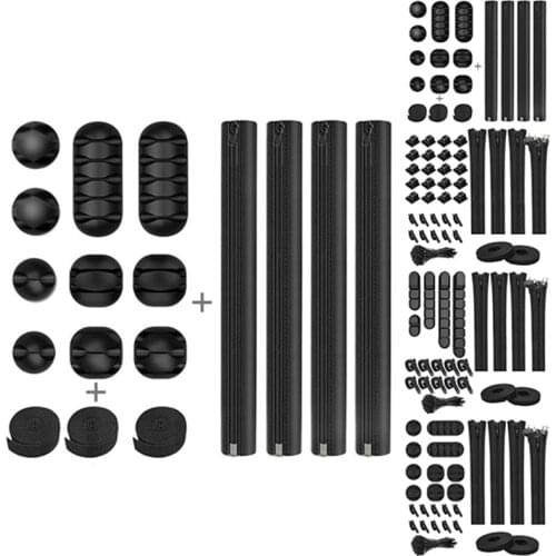 Cable Management Organizer Kit, Cable Holder, Desk Cable Organizer, for Pc Office, Reusable