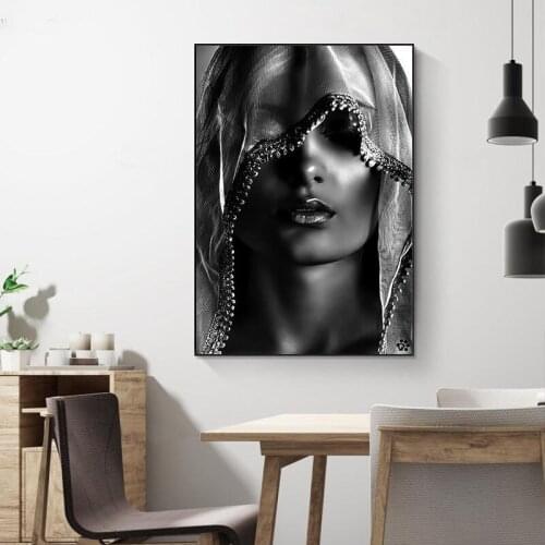 Makeup Women Canvas Paintings Black White Posters And Prints Wall Art Pictures Scandinavian Cuadros for Room Home Decor HD0078