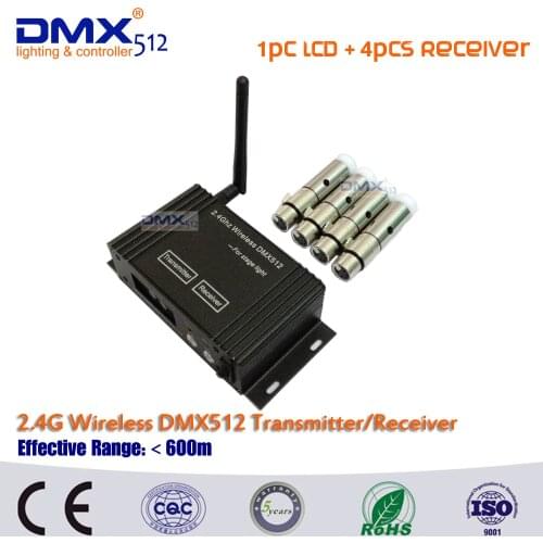 DHL Free Shipping LCD wireless DMX512 dmx controller compatible and XLR wireless transmitter and receiver