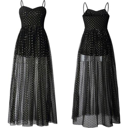 2019 Summer Womens Boho Maxi Dress Sexy Perspective Lady Evening Party Beach Sleeveless Dress Sundress