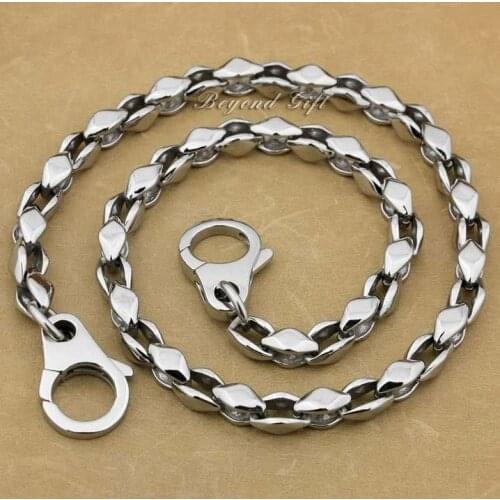 Punk Rocker Fashion Waist Pendant Solid 316L Stainless Steel Cool Mens Biker Rhombus Wallet Chain 5T007WC -- 14"~36"