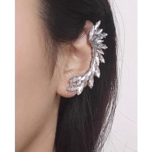 New Fashion Elegant Vintage Punk Gothic Crystal Rhinestone Ear Cuff Wrap Stud Clip Earrings