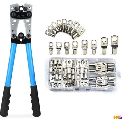 HX-50B Car Auto Battery Copper Ring Crimping Tool Cable Pliers Wire Crimper Lug Terminal Crimpers for 6-50mm2 1-10AWG Pliers