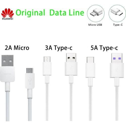 Original Huawei Data Line Micro Type-C USB Line 2A 3A 5A Fast Charge For Huawei P7 P8 P9 P10 P20 Lite Honor 6X 7X 8X Max