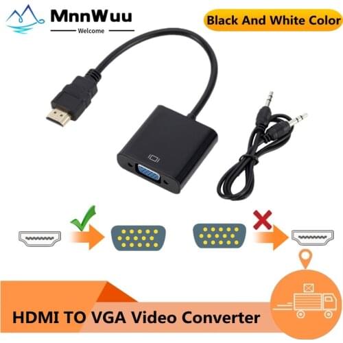 HDMI to VGA Converter Male To Female HDMI TO VGA Adapter With Audio Cable Digital to Analog HDMI TO VGA Video Audio For Tablet